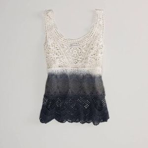 American Eagle lace crochet ombré tank